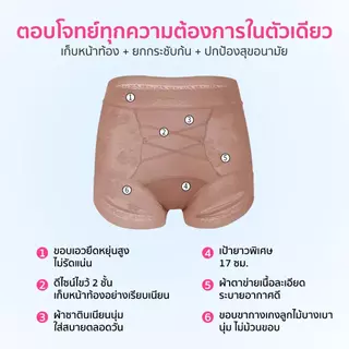 PINKKITTY (อัปเกรด) ลูกไม้บางพิเศษ กางเกงในเก็บพุงไหมมัลเบอร์รี่ เป้ายาวพิเศษ 17 ซม ยับยั้งแบคทีเรียระดับ 10A PK22-2