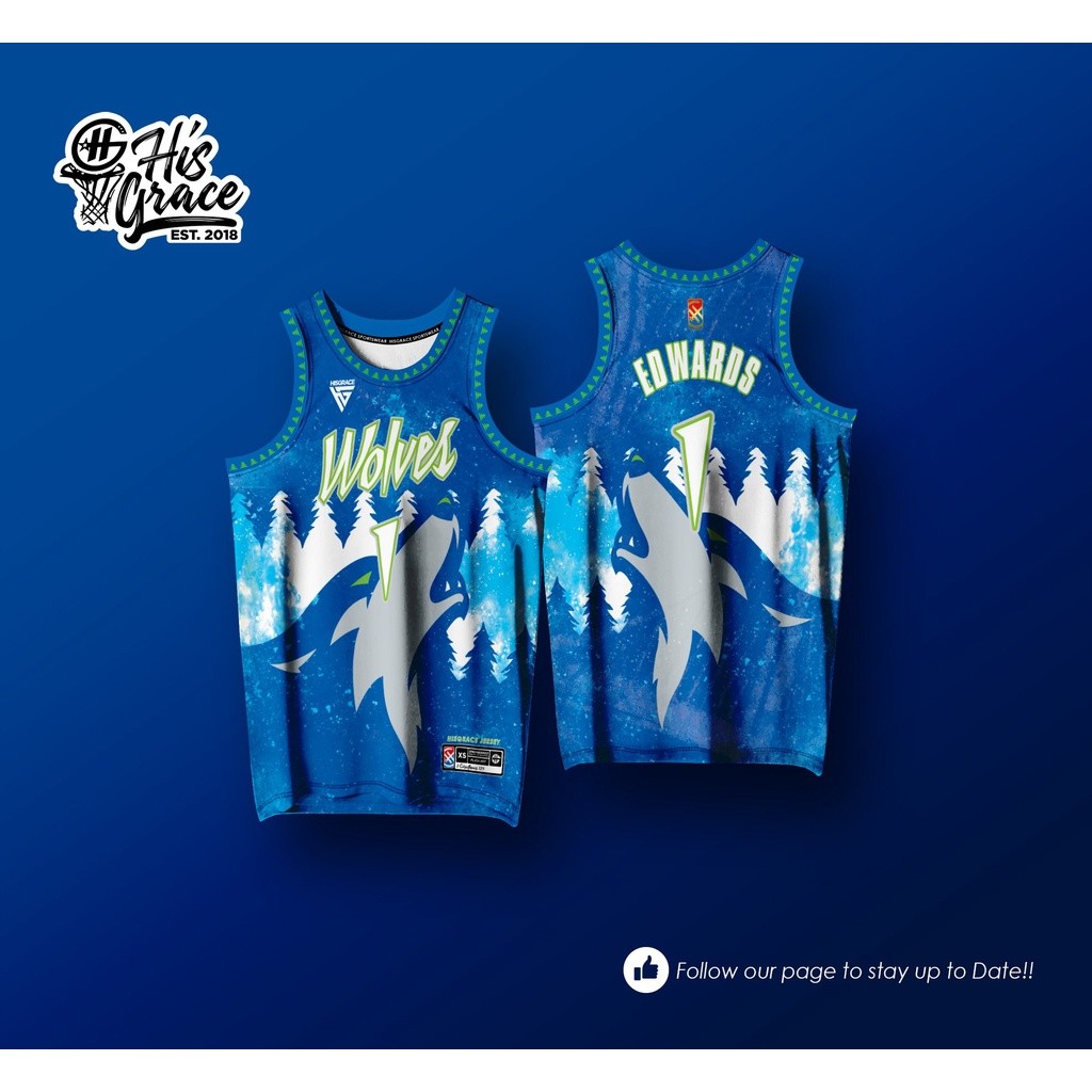 ชื่อทีมที่กําหนดเองฟรี , Surame และ Number FULL SUBLIMATION HISGRACE CONCEPT JERSEY WOLVES