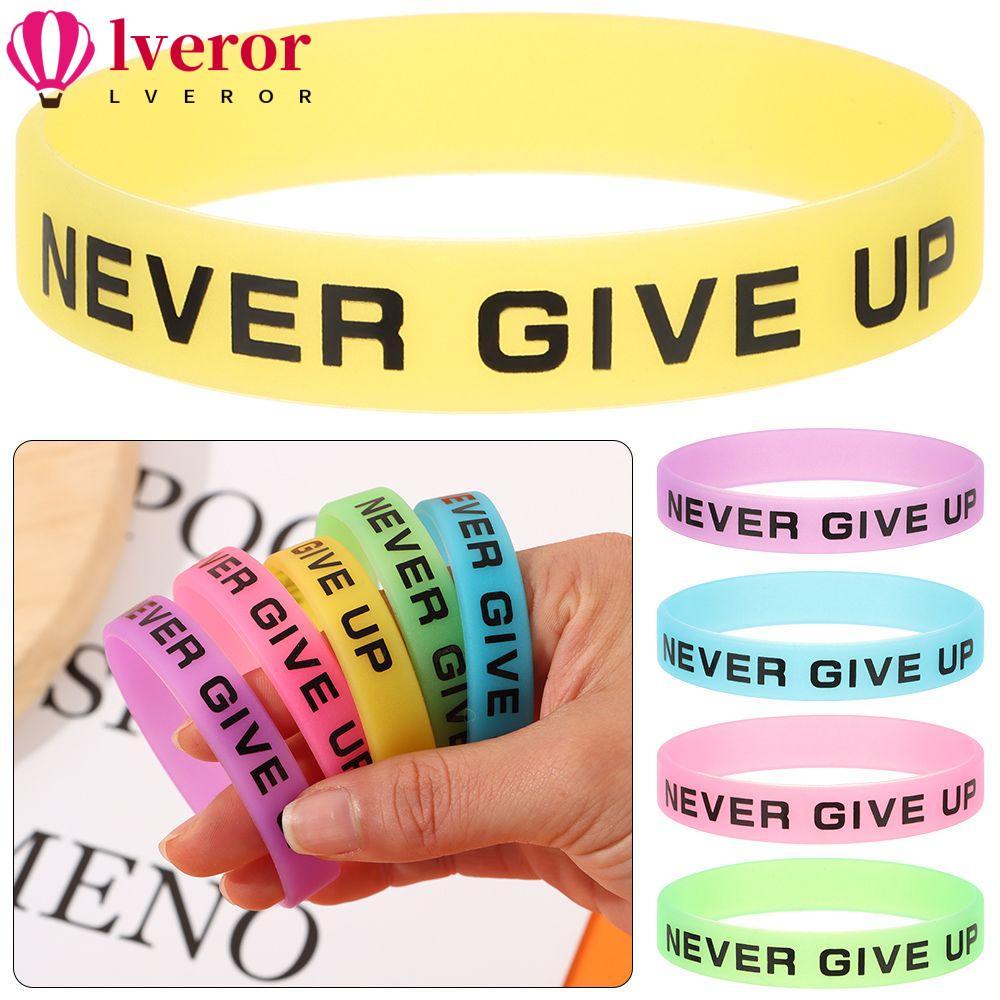 LVEROR Never Give Up กําไลข้อมือสำหรับวัยรุ่นและคนชอบกีฬา