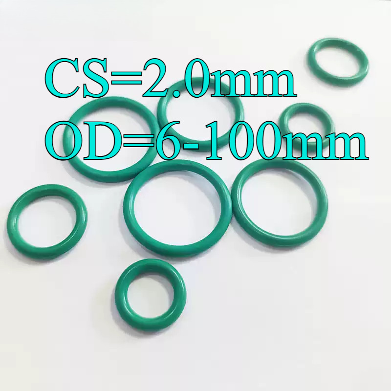 CS2.0mm OD6-100mm Green O-ring ประเก็นแหวนปิดผนึก ยางฟลูออรีน ทนต่ออุณหภูมิสูง ทนน้ํามัน ทนการกัดกร่