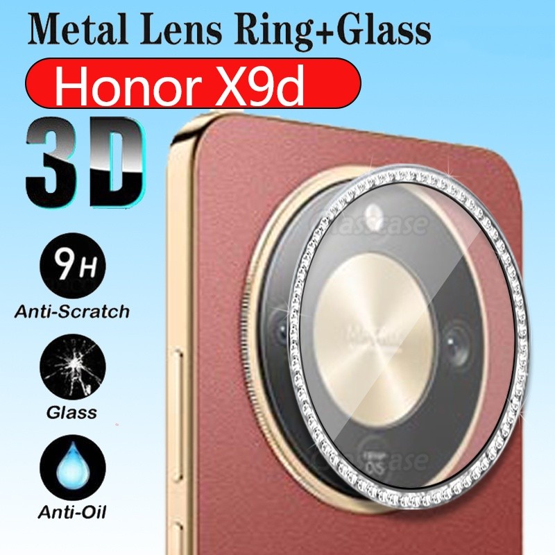 [คลังสินค้าพร้อม]เลนส์กล้องโลหะสําหรับ X9d X9c X9b HonorX9d X9 d HonorX9c X9 c HonorX9b X9 b 2025 9H HD อลูมิเนียมโลหะผสมเพชรแวววาวกล้องเลนส์ป้องกันฟิล์ม