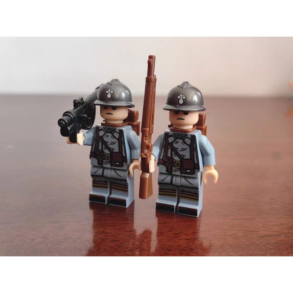 Building Block World War I ผลิตภัณฑ์สําเร็จรูป moc French Army Infantry Minifigure UYY0