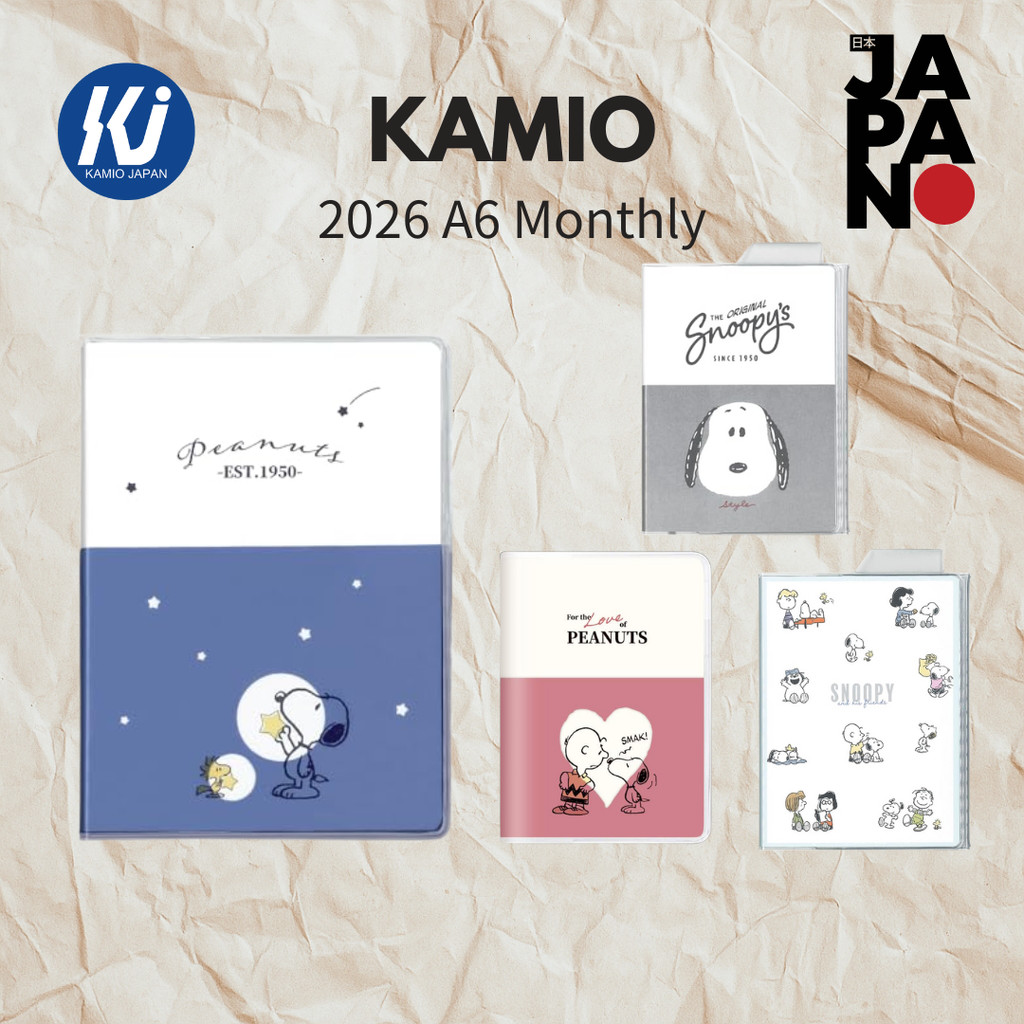 Kamio Japan Snoopy Planner 2026 A6 Monthly Manazashi 306337 (Starts October 2025)  
Kamio Japan Snoo