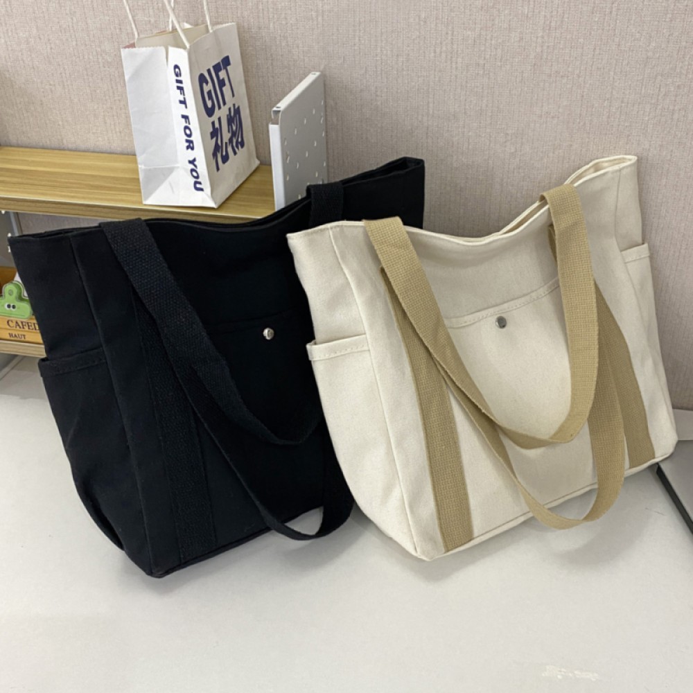【DL】กระเป๋าผ้าใบขนาดใหญ่ กระเป๋าผ้า กระเป๋าผ้าใบ Tote Bag กระเป๋าถือ กระเป๋าใบใหญ่ แบบพกพา30*30CM