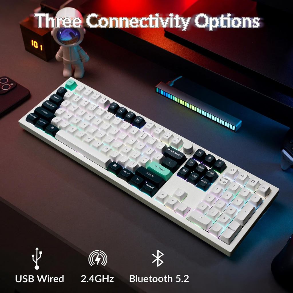 Keychron Q6 HE QMK ไร้สาย 2.4 GHz คีย์บอร์ดแบบกําหนดเอง, 100% ขนาดเต็มพร้อม Hall Effect Gateron Doub