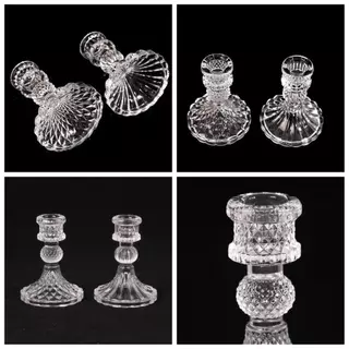 ที่วางเทียน เชิงเทียนแก้ว เนื้อแก้วหนา แก้วเนื้อดี ใช้งานสะดวก Candlestick ตกแต่งวันหยุด