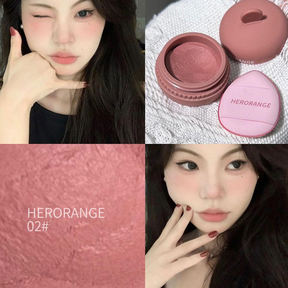 Herorange Blush Vigor Matte น้ําหนักเบาและ Delicate Plate Blue Fly Plate แต่งหน้า Naked สีม่วง D9b2