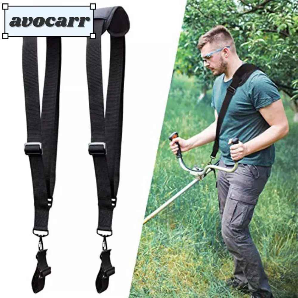 Avocar สายสะพายด้านข้างเครื่องตัดหญ้า, อุปกรณ์ทําสวน สายสะพายไหล่ทริมเมอร์สากลสีดํา, ความคิดสร้างสรรค์แบบแขวนสายสะพายไหล่ปรับได้สายรัดคงที่