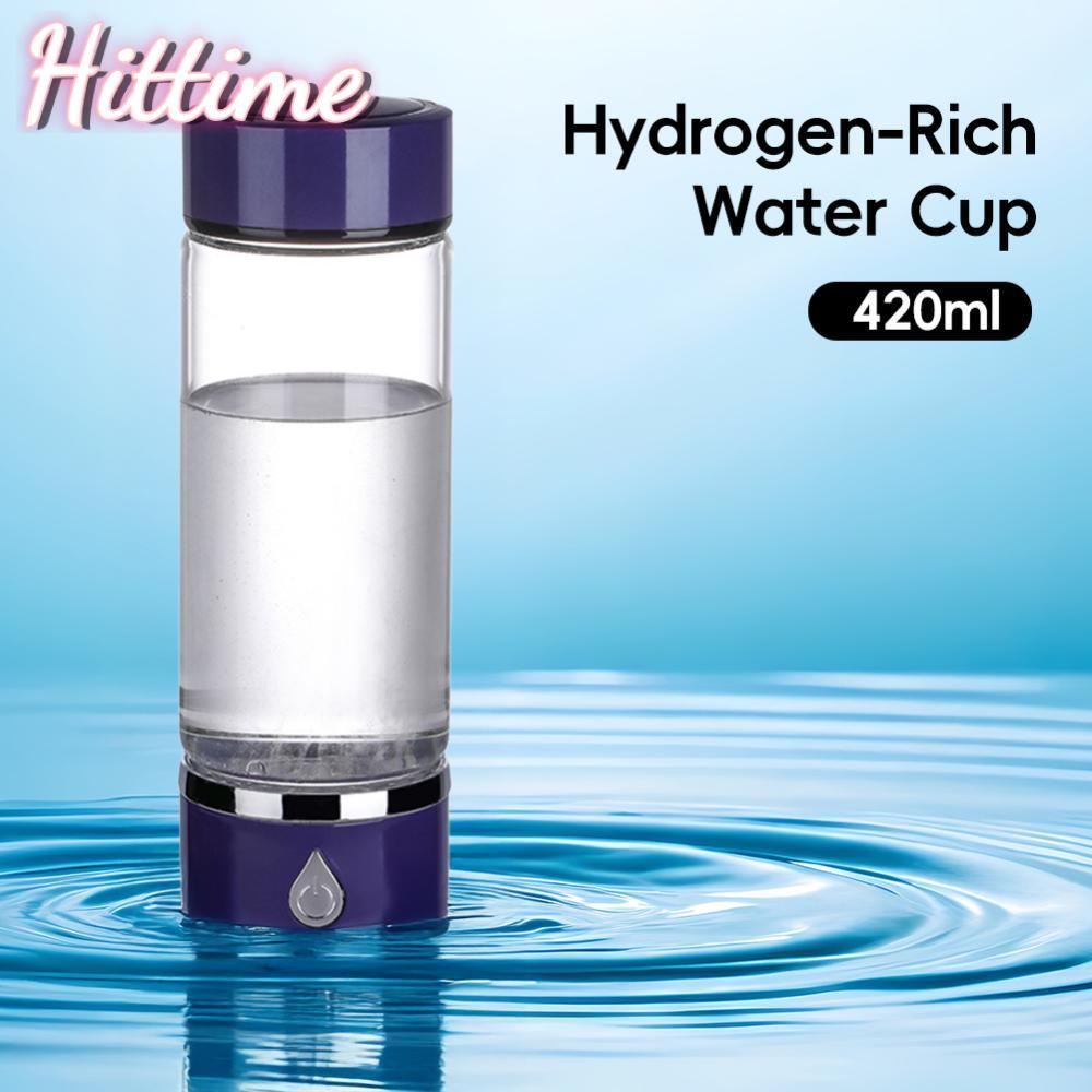 HITTIME 450ml ไฮโดรเจน-ที่อุดมไปด้วยถ้วยน้ําไฟฟ้าไฮโดรเจนการดูดซึมเครื่องกําเนิดไฟฟ้าน้ําขวดกรองแบบพ