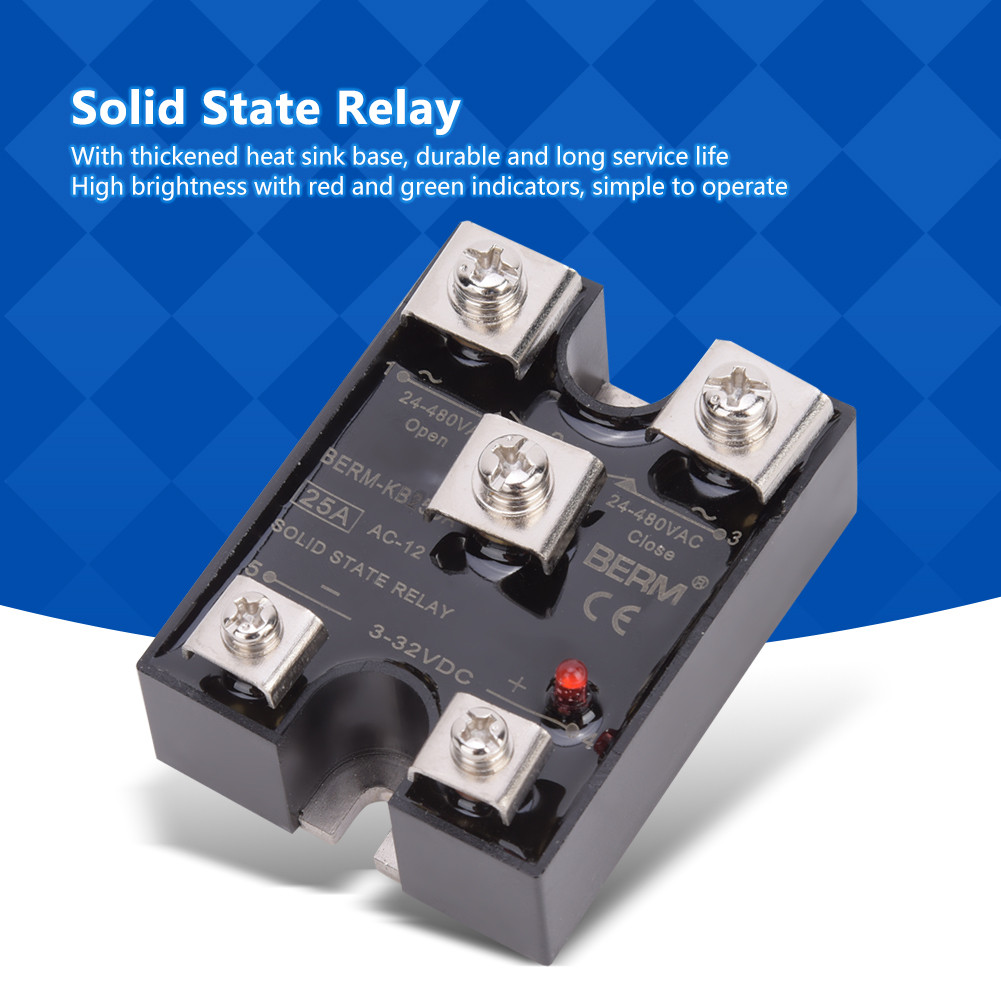 Maib YWBL-WH Solid State Relay 25A เฟสเดียว 1NO1NC DC ควบคุม AC BERM-KB25DA
