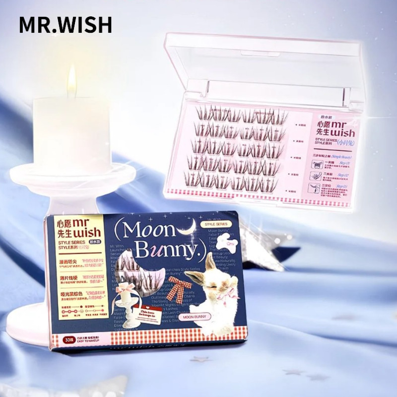 MR.WISH ขนตาปลอมปราศจากกาวตามธรรมชาติและม้วนเหมาะสําหรับสามเณรขี้เกียจ