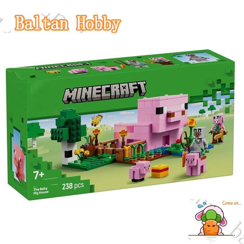 DZG ของเล่น IG1X เข้ากันได้กับ Minecraft 21268 The Baby Pig House บล็อกตัวต่อ EQ1