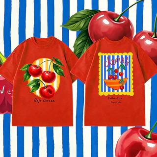 BOOM [COD]เสื้อแฟชั่น แขนสั้น คอกลม t shirt oversize ใส่สบาย สไตล์ลำลอง 'Cherry' 2026