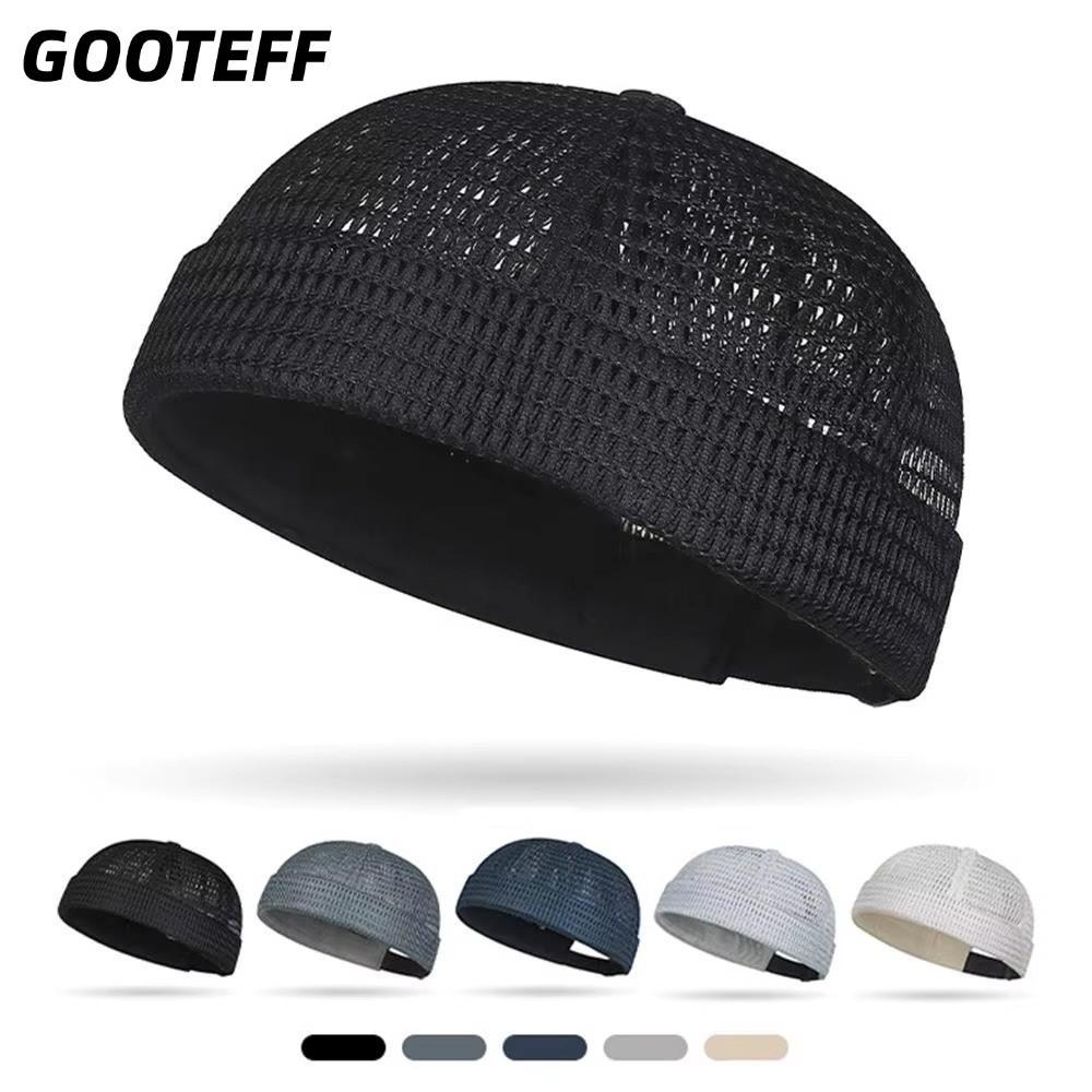 ICARAMELO Melon Skin หมวก Ultra-Light ตาข่าย Docker Beanies Brimless Breathable ปรับ Hip Hop Sailor Landlord