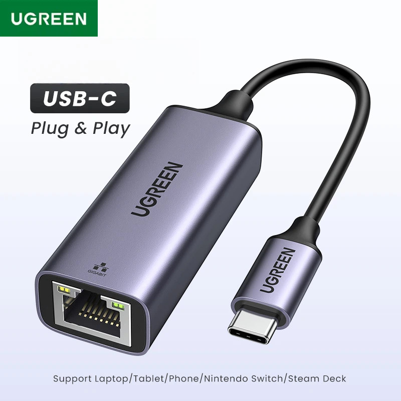 UGREEN อะแดปเตอร์ USB Ethernet USB Lan RJ45 1Gbps/2.5Gbps การ์ดเครือข่าย Gigabit สําหรับแล็ปท็อป MacBook iPad แท็บเล็ตพีซี