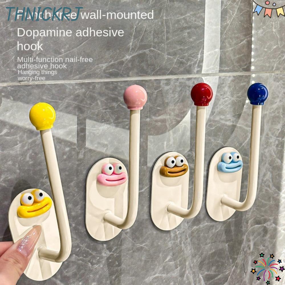 ตะขอถ้วยดูด THNICKRJ, นํากลับมาใช้ใหม่ได้ Traceless Shower Hook, Punch Free Wall Hook หมุนถ้วยดูดตะขอห้องครัว