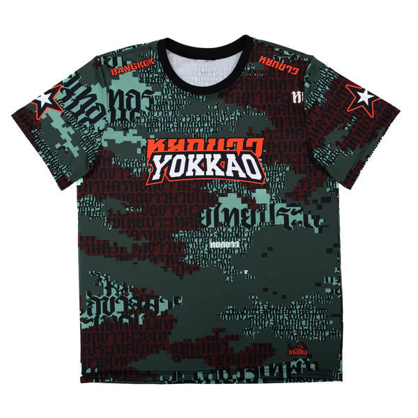 เสื้อยืดแขนสั้น YOKKAO พรางสำหรับมวยไทยและการฝึกอบรม ใช้งานได้ทั้งวิ่งและออกกำลังกาย