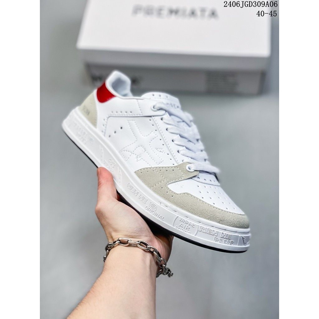 Premimata Lander Trainers รองเท้าผ้าใบสําหรับผู้ชาย 40-45 สีดําสีขาว CQJ9