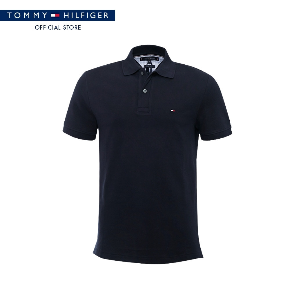 Tommy Hilfiger เสื้อโปโล ผู้ชาย รุ่น MW0MW40649 DW5 - สีน้ำเงิน ทรง Regular