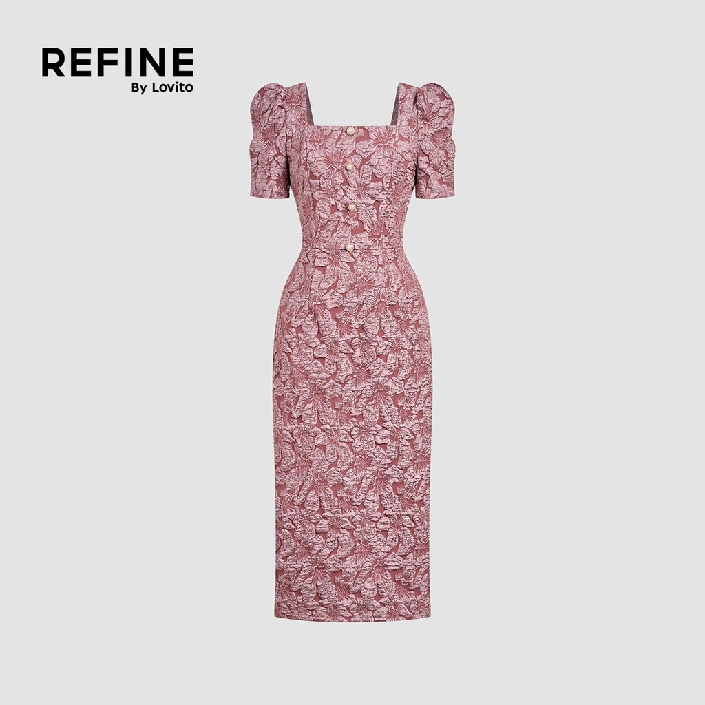 (Refine by Lovito) เดรสสีชมพูสําหรับฤดูร้อนฤดูใบไม้ผลิที่มีโครงสร้างไข่มุกสง่างาม LR26E006 ราคา ถูกที่สุด ดีลบีเคเค แกลเลอรีภาพที่ 7