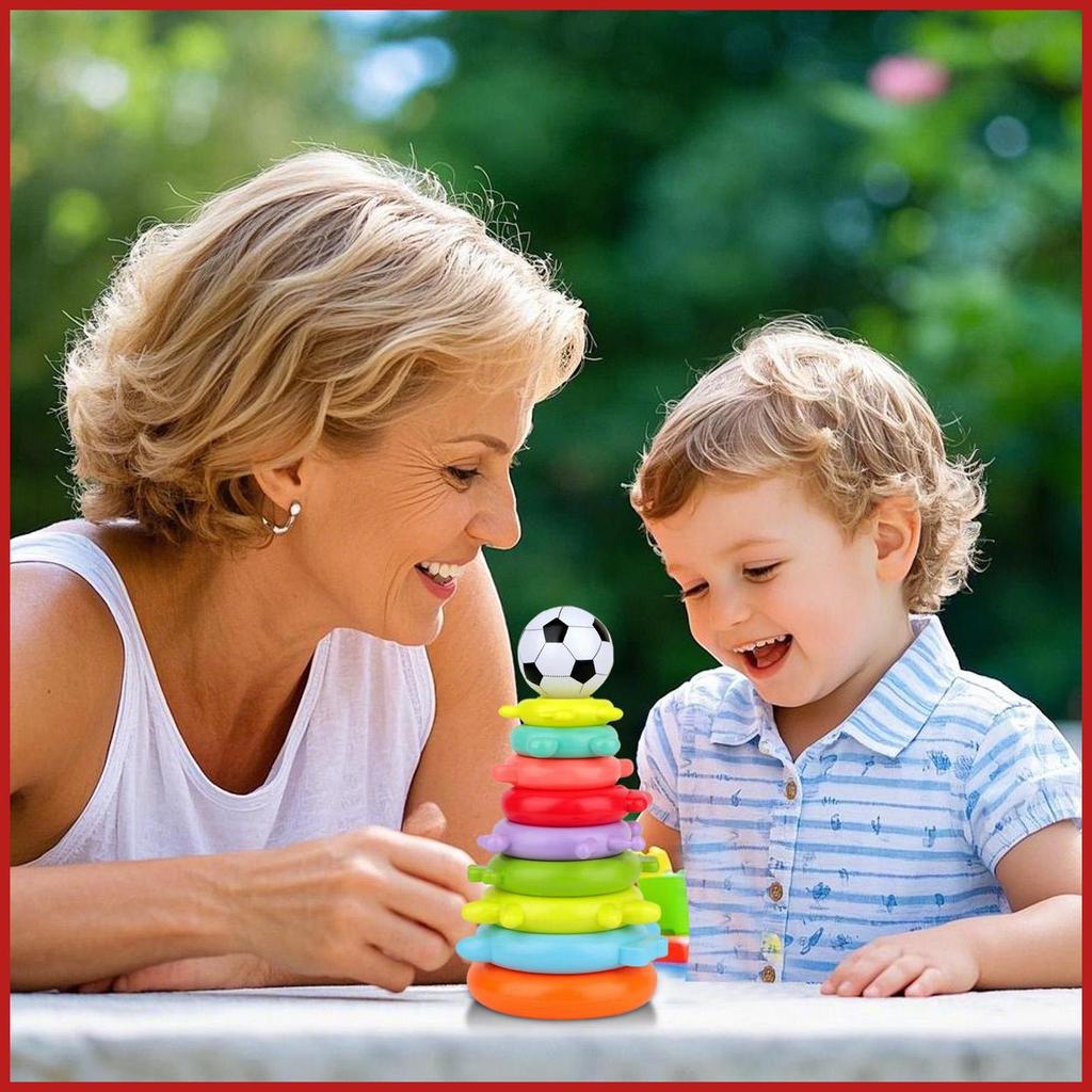 แหวน Stacker ของเล่นเด็ก Sensory Stacking แหวนสําหรับโต๊ะที่มีสีสัน Balance Stacker ของเล่นสําหรับรถ