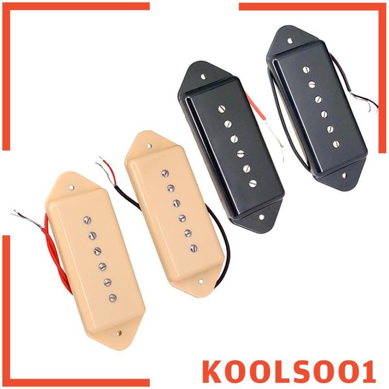 [Koolsoo1] Soapbar P90 Guitar Pickup Neck&Bridge for LP EPI Guitar Replacement Black