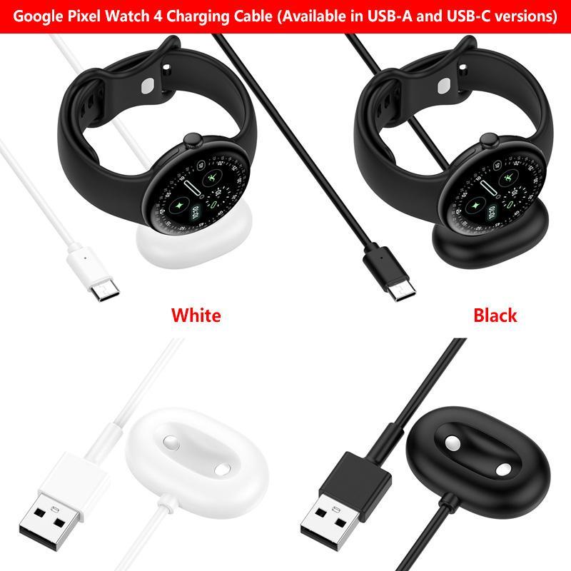 ฐานสายชาร์จแม่เหล็กสําหรับ Google Pixel Watch 4 (41 มม./45 มม.), อะแดปเตอร์ชาร์จไฟ USB‐A/USB‐C สําหรับบ้านและสํานักงาน 2026