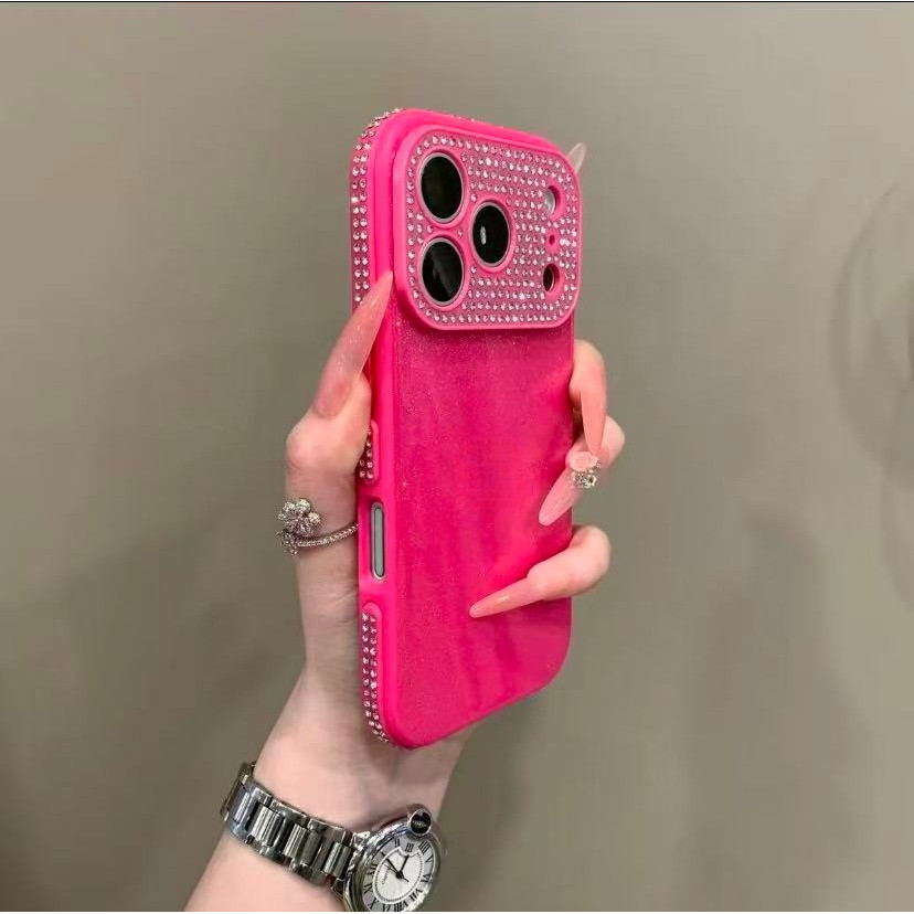 หรูหราเพชร-หุ้มห่อ หน้าต่างขนาดใหญ่ ก ขยะ เคสโทรศัพท์เหมาะสําหรับ ไอโฟน 17 มือโปร สูงสุด 16 15 14 13 มือโปร สูงสุด ปลอกกันกระแทกเลนส์กล้องป้องกันอะคริลิป้องกันการต