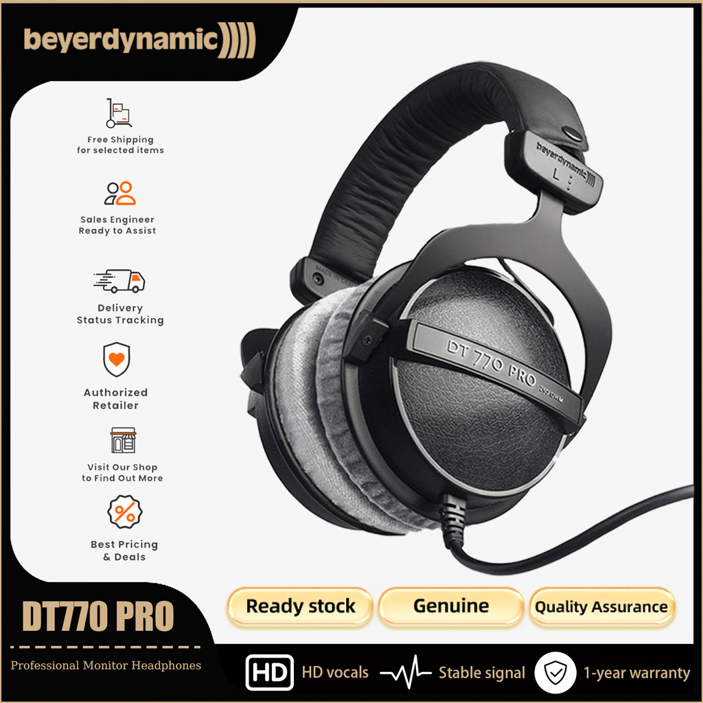 Beyerdynamic DT770 PRO ชุดหูฟังจอภาพมืออาชีพเหมาะสําหรับสตูดิโอเพลงสตูดิโอจอภาพ