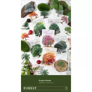 JIANWU โรแมนติกป่า Series Vintage Tree ภูมิทัศน์วัสดุ Collage Scrapbooking PET สติกเกอร์ Creative DIY Journal เครื่องเขียน