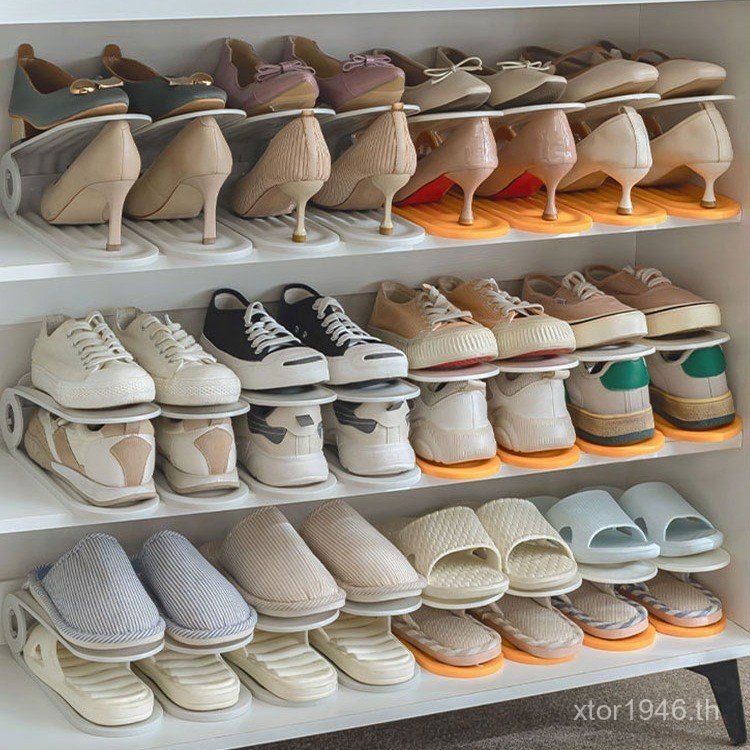 Shoe Space Save Support Shoes ตู้รองเท้า Handy Tool Double Layer 1 Times Shelf Shoes Household Shoes