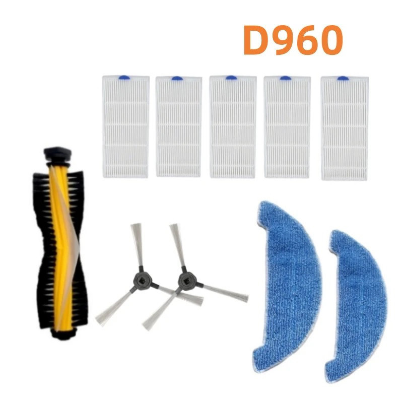 เหมาะสําหรับ Dibea Dibea D960, D966/GT9/GT200 หุ่นยนต์กวาดแปรงด้านข้างกรองแปรงหลัก Rag