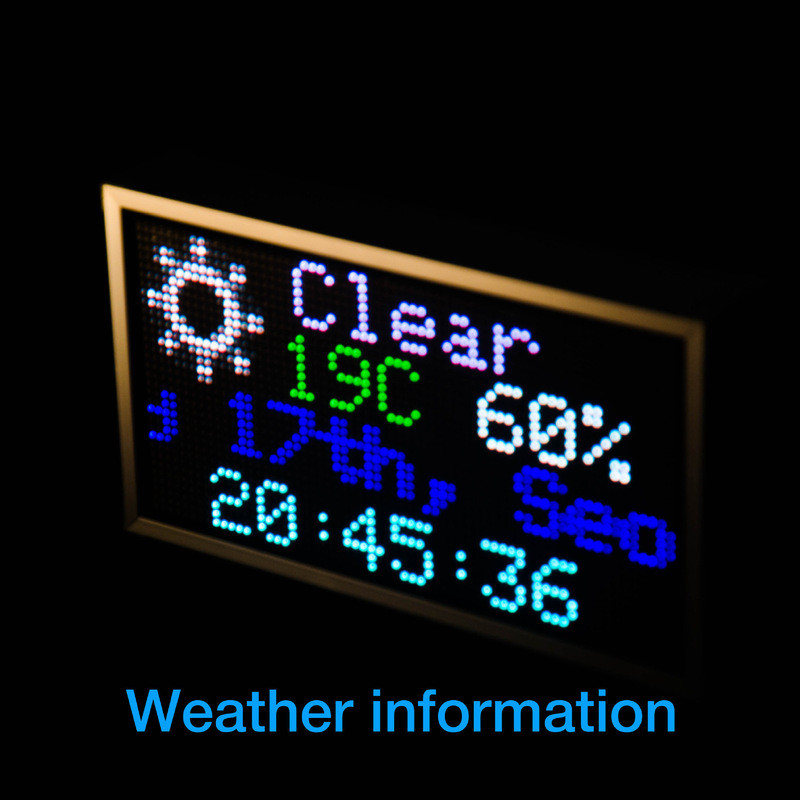 Pixel Screen Weather Clock Stock เข้ารหัสสายสกุลเงิน BITCOIN จอแสดงผลติดตามราคา n