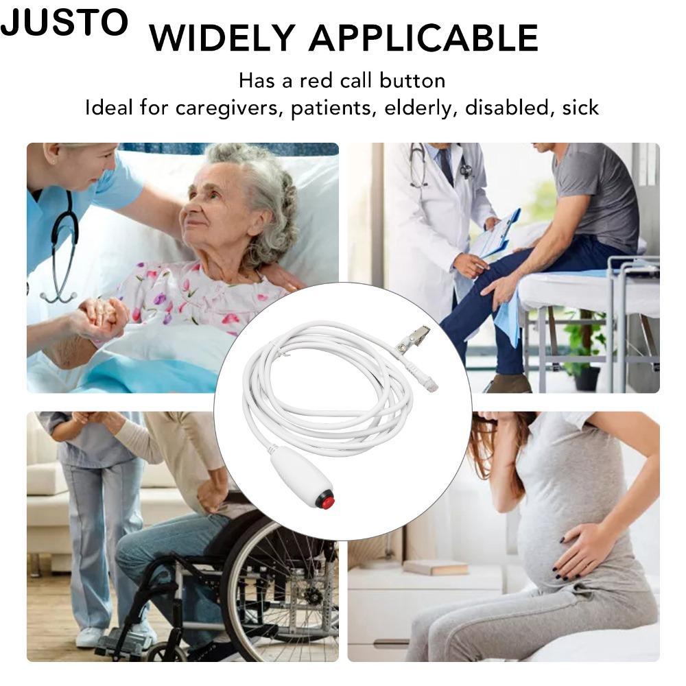 JUSTO Nurse Call Cable, 9.8ft Crystal Head Replacement Nurse Cord, Universal 6P4C Plug Push Button C