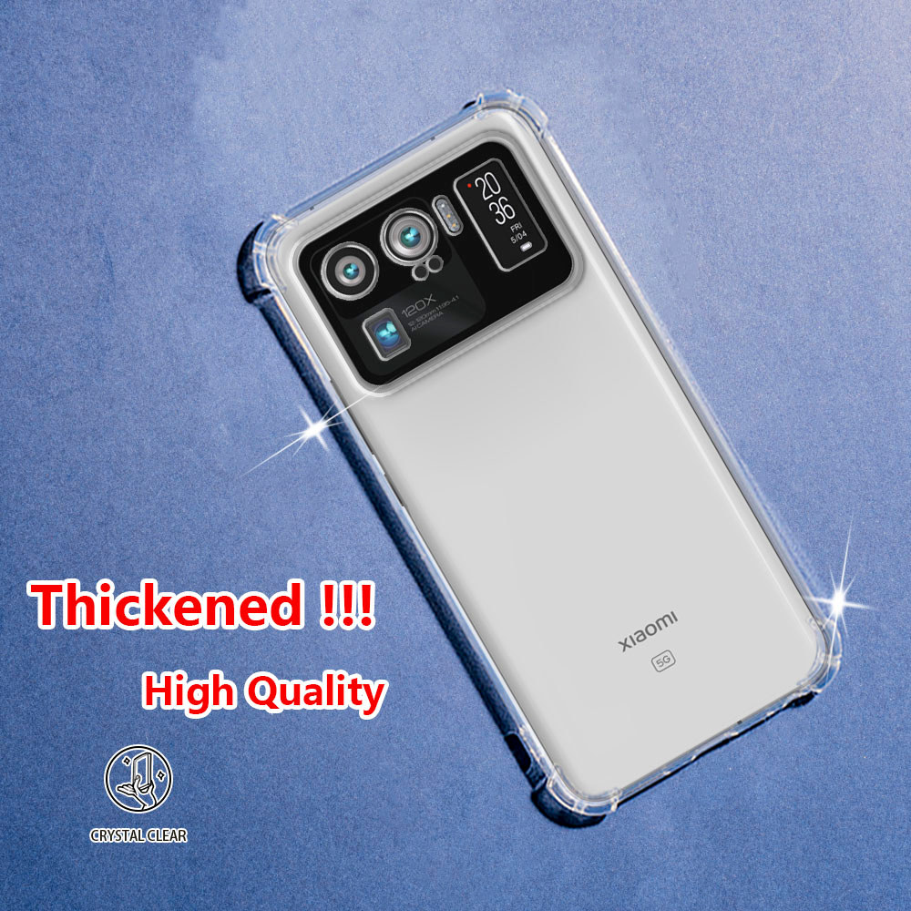 Xiaomi Mi 11 Ultra Crystal Clear Jelly Case Air-Guard Corner Soft TPU ยืดหยุ่นซิลิโคนป้องกันยางเคสโทรศัพท์โปร่งใส