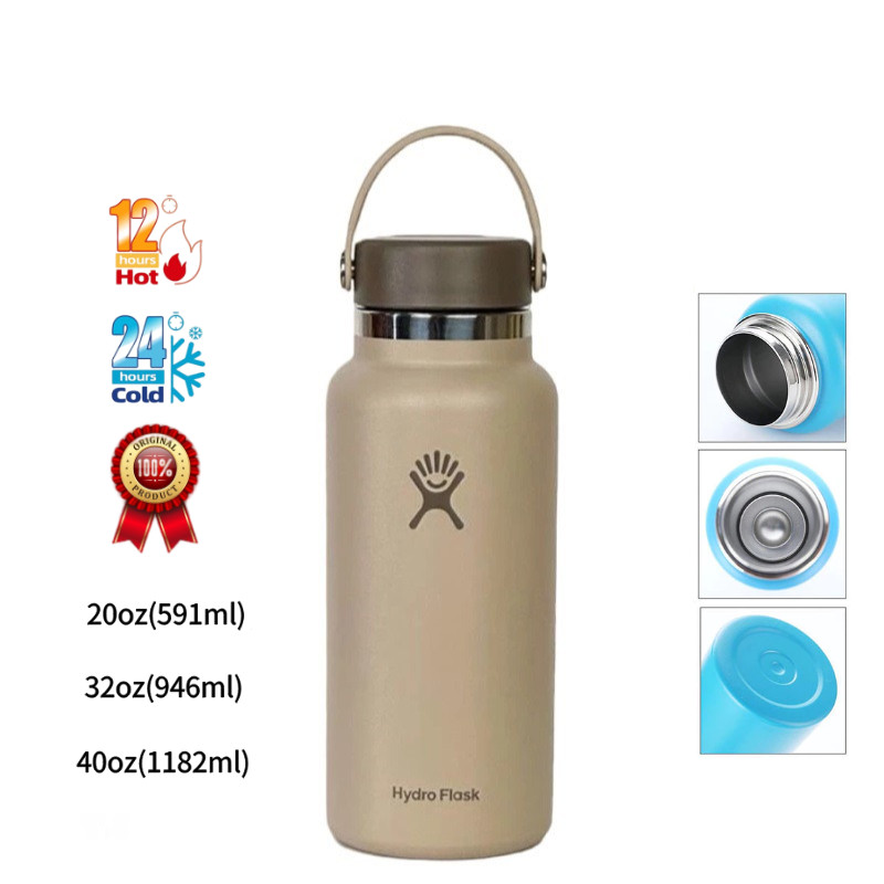 HYDRO FLASK - 20OZ 32OZ 40OZ(591-1182 มล.) -แก้วน้ําสูญญากาศ รักษาความเย็น/ความร้อน พกพาง่าย ไม่รั่ว