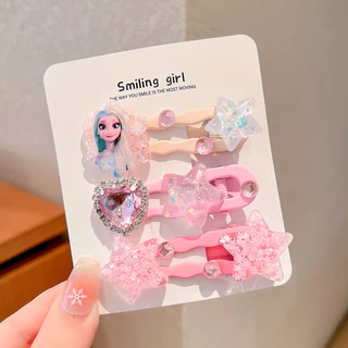 เครื่องประดับผมเจ้าหญิงเอลซ่า พร้อมกิ๊บติดผมสำหรับเด็ก ลายการ์ตูนธีมหิมะขาวโพลง