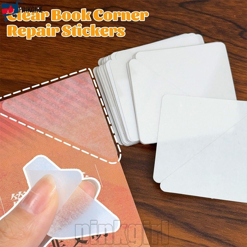 [Rdy Stk] 400-100 ชิ้น Anti-curling Clear Book Corner Protector - PVC Notebook Corner Repair Patch -