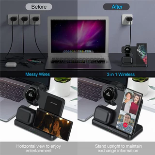 เครื่องชาร์จแบบไร้สายสำหรับ Samsung Galaxy S26 S25 S24 S23 S22 อัลตร้า 30W แท่นชาร์จอย่างรวดเร็วสำหรับ Watch8 7 6 5 4 ผู