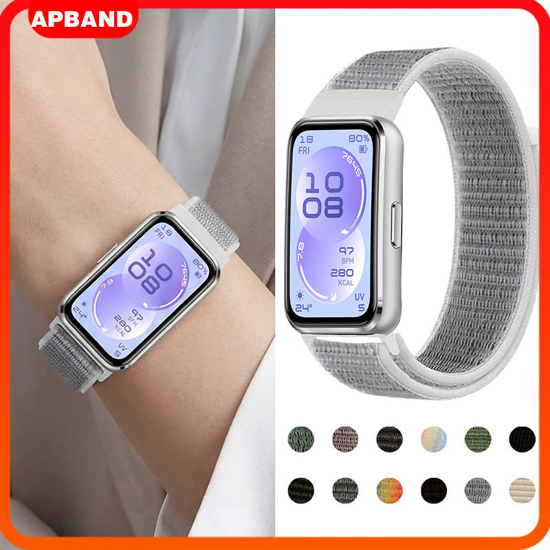 สายรัดกีฬาไนลอนหลอง for Smartwatch Huawei Band 11 11 Pro 10 9 8 NFC สายรัดข้อมือเปลี่ยนสายรัดข้อมือ