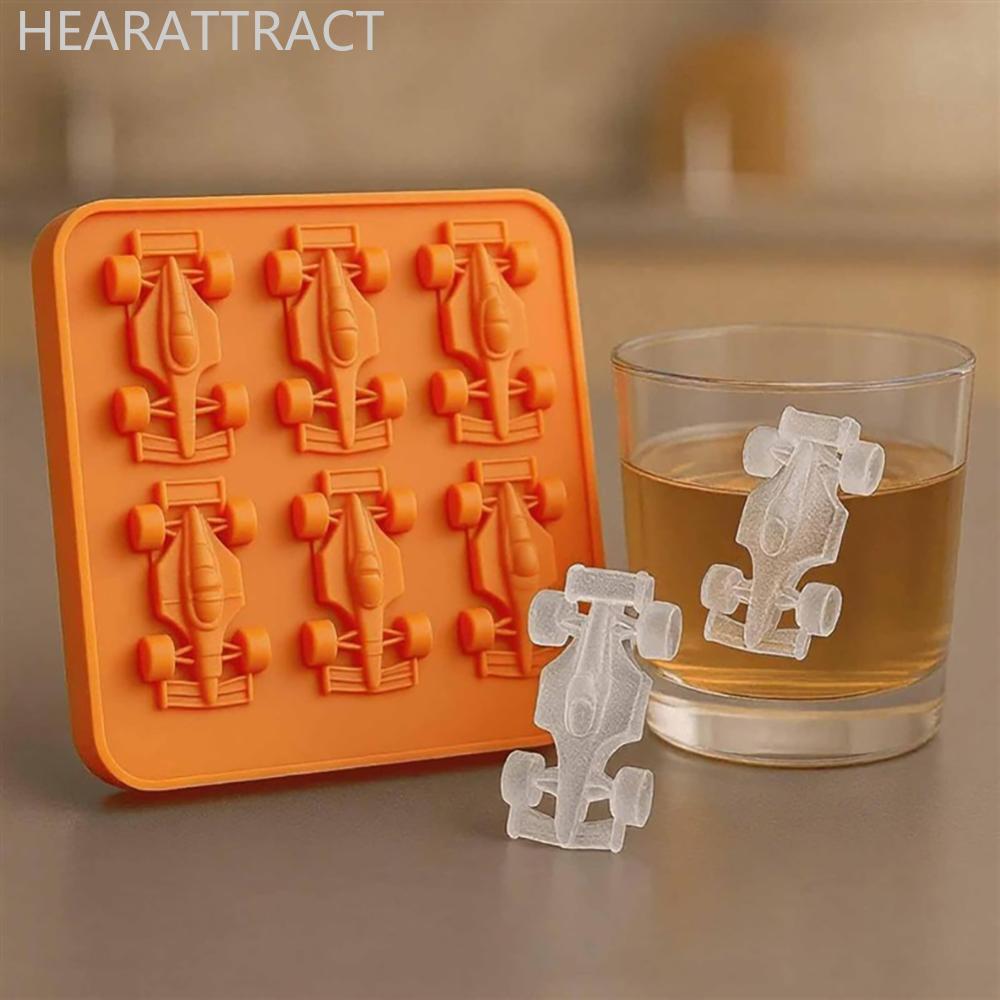 HEARATTRACT 3D Formula Racing Car Nylon Ice Mold 6-Cavity Ice Cube Tray Baking Tool Jelly Mold Multi