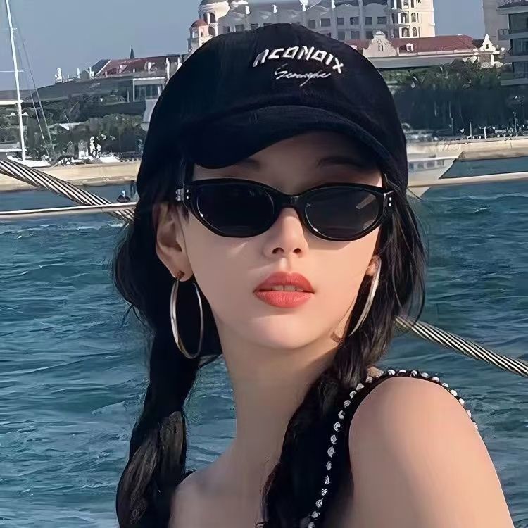 GM Sunglasses for Women, Internet Celebrity Cat-Eye Style, Star-Like High-End Look, Sun Protection, 