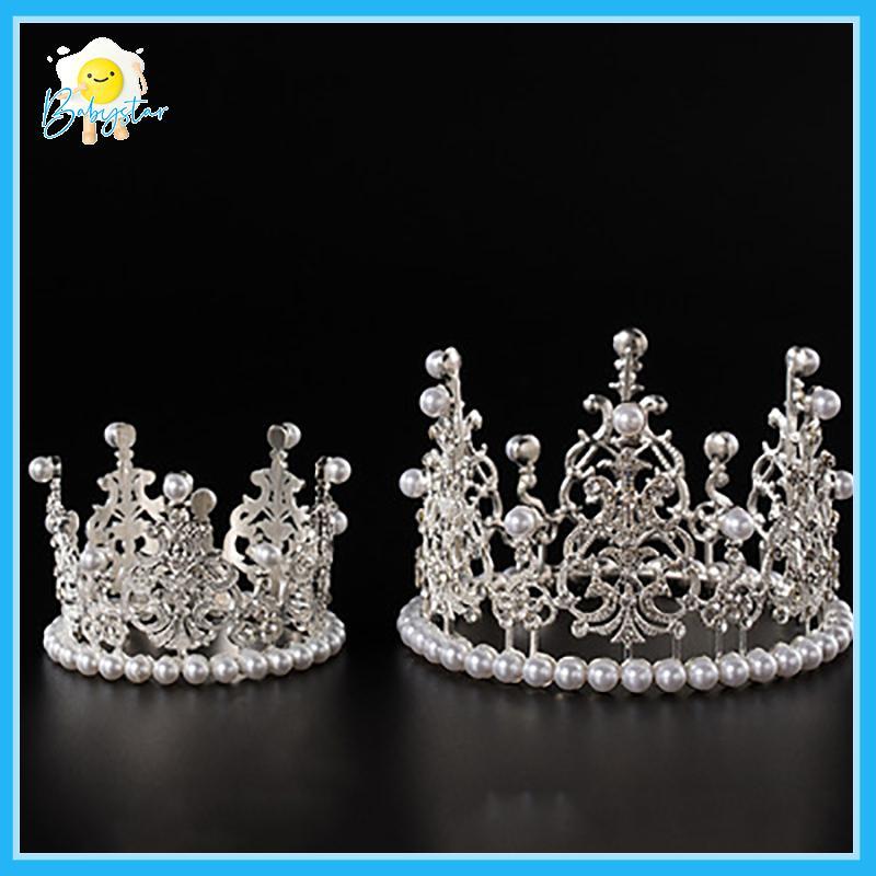 [Tiara Cake Toppers] มงกุฎคริสตาลเพียร์ลสำหรับเค้กรายการใหม่ ขนาดเล็กและสวยงาม
