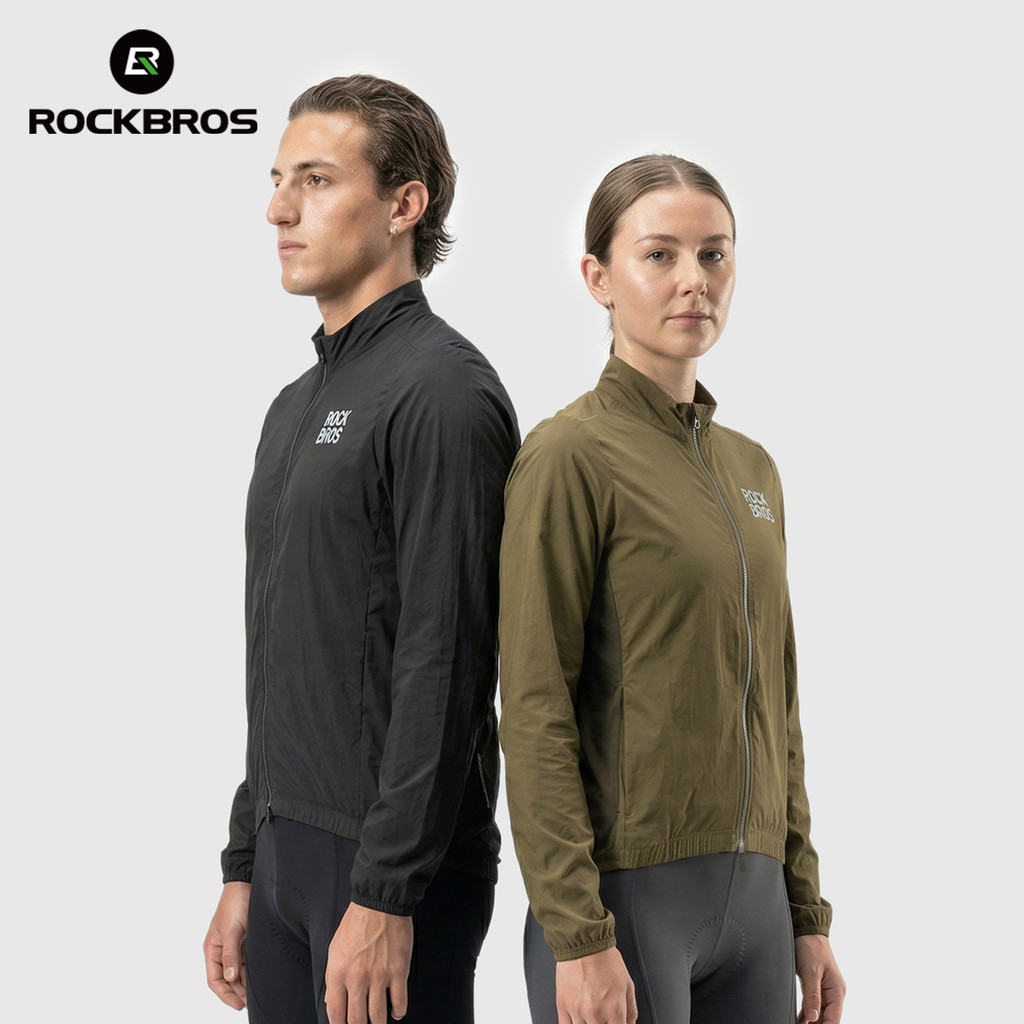 ROCKBROS เสื้อกันลมขี่จักรยานป้องกันรังสียูวีบรรจุน้ําหนักเบาระบายอากาศแขนยาวแจ็คเก็ตจักรยาน