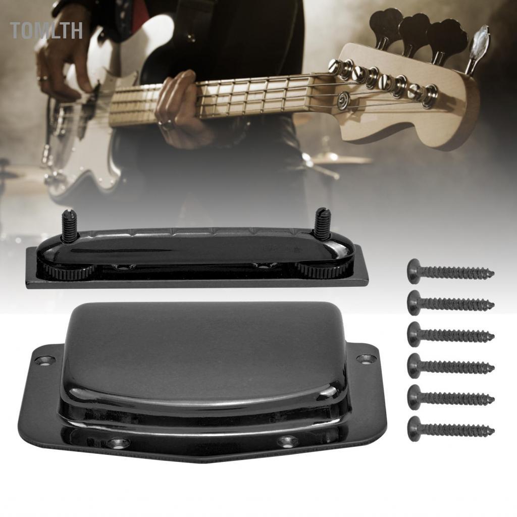 Tomlth Tomlth ปรับ FIXED Bridge Tailpiece โลหะสำหรับกีตาร์ไฟฟ้าพร้อมฝาครอบป้องกัน