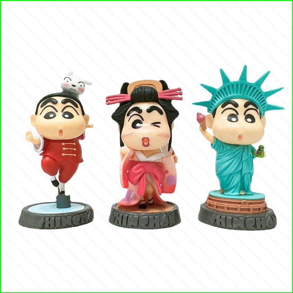 PS1 Crayon Shin-chan Action Figure คอสเพลย์รูปปั้น Liberty Geisha Kungfu ตุ๊กตาของเล่นสําหรับของขวัญ