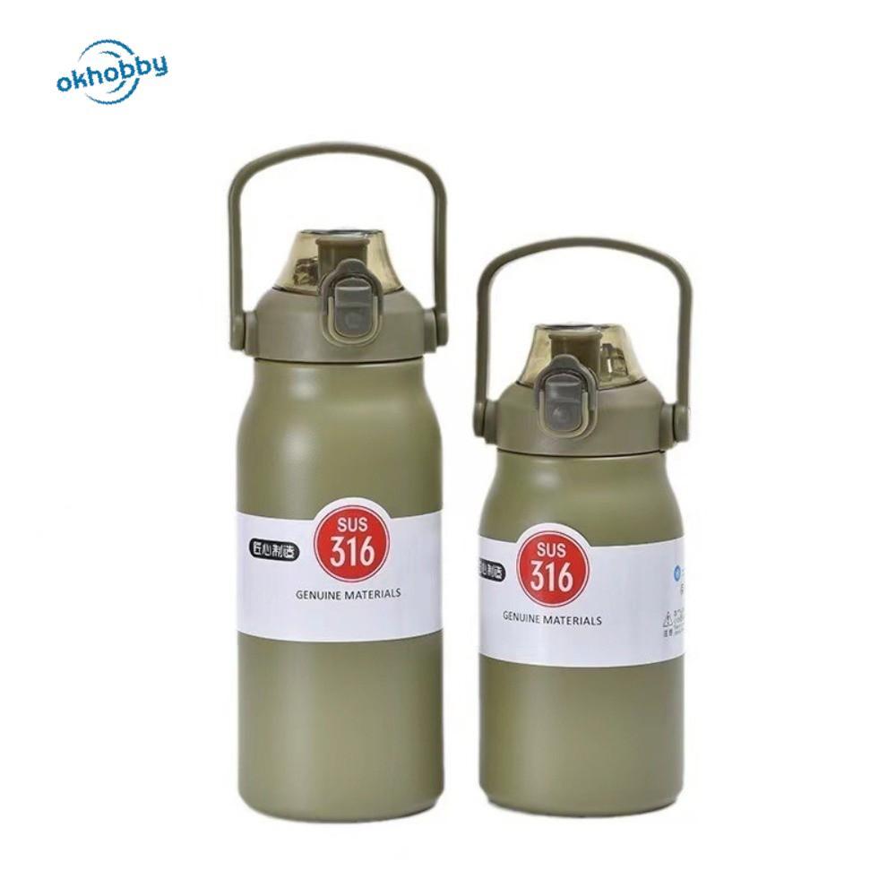 OKHOBBY ขวดน้ําฉนวน, 316 สแตนเลสความจุขนาดใหญ่ฉนวนถ้วย,แฟชั่น BPA-free 1200ML ขวดน้ํากีฬารั่วซึมสําหรับยิมกลางแจ้ง