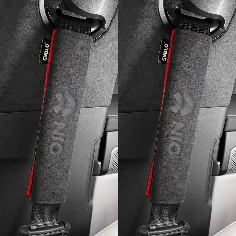 เข็มขัดนิรภัยรถยนต์ไหล่ protector alcantara suede F สําหรับ weilai NIO ET5 ES6 ES8 EC6 ET7 ES7 ET9 E