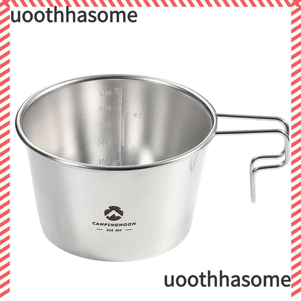 UOOTHASOME Sierra Cup, With Handle Silver Stainless Steel Sierra Cup, ทนทาน 600ml/20.29oz Deep Sierr