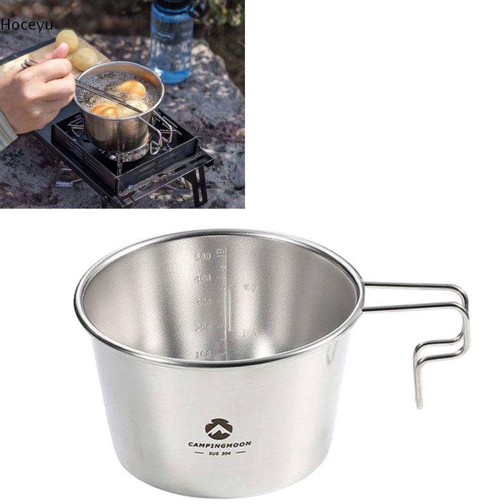 HOCEYU Sierra Cup, With Handle Silver Stainless Steel Sierra Cup ทนทาน 600ml/20.29oz Deep Sierra Cup